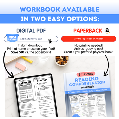 5th Grade Reading Comprehension Workbook