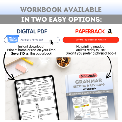 5th Grade Grammar Workbook (Editing & Revising)