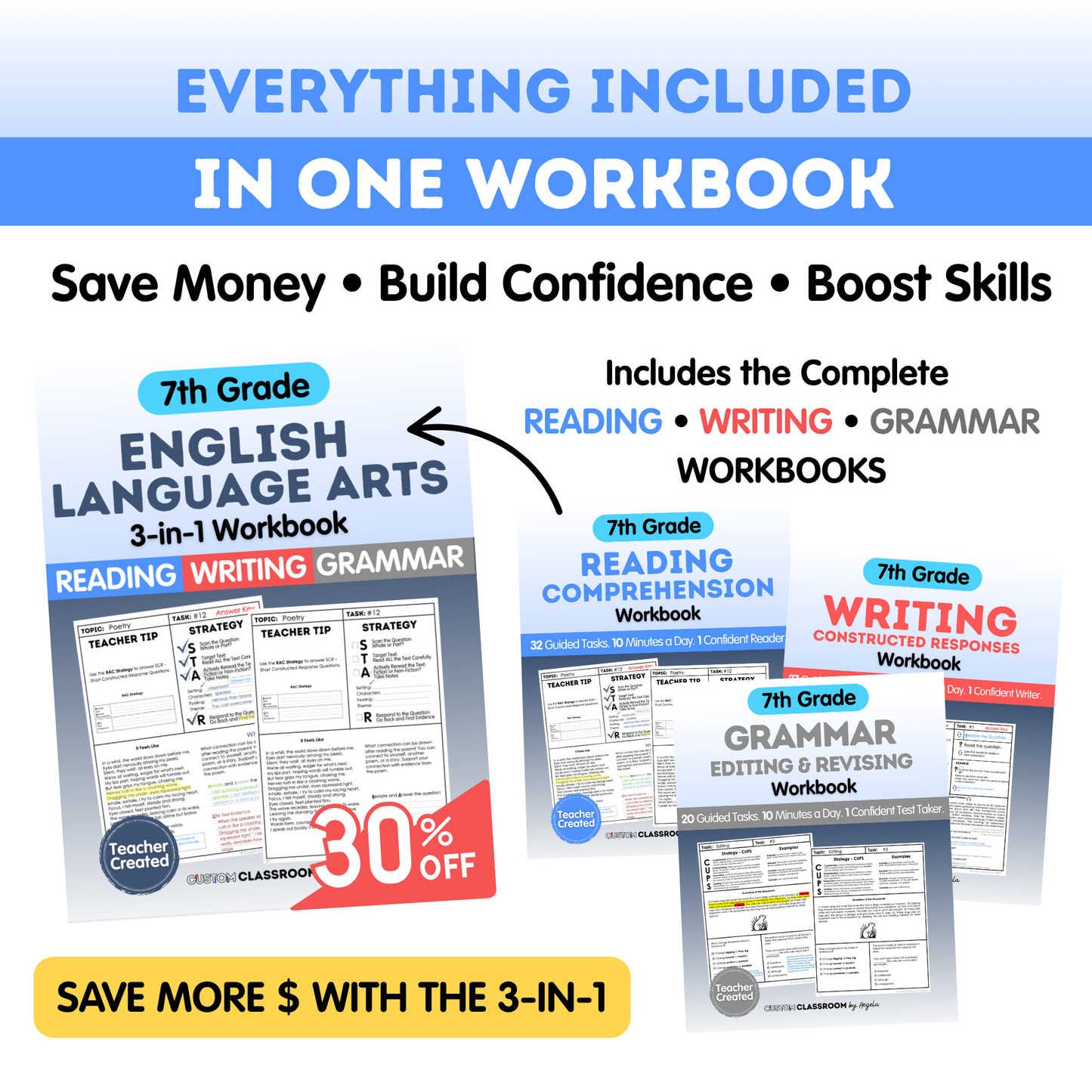 7th Grade Reading Comprehension Workbook