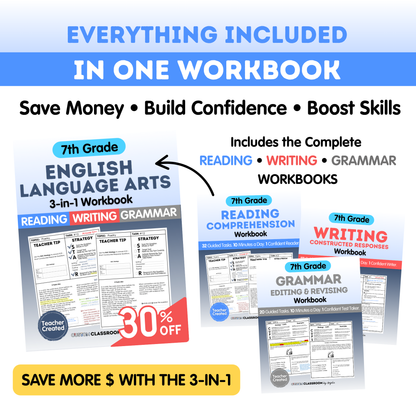 7th Grade Reading Comprehension Workbook