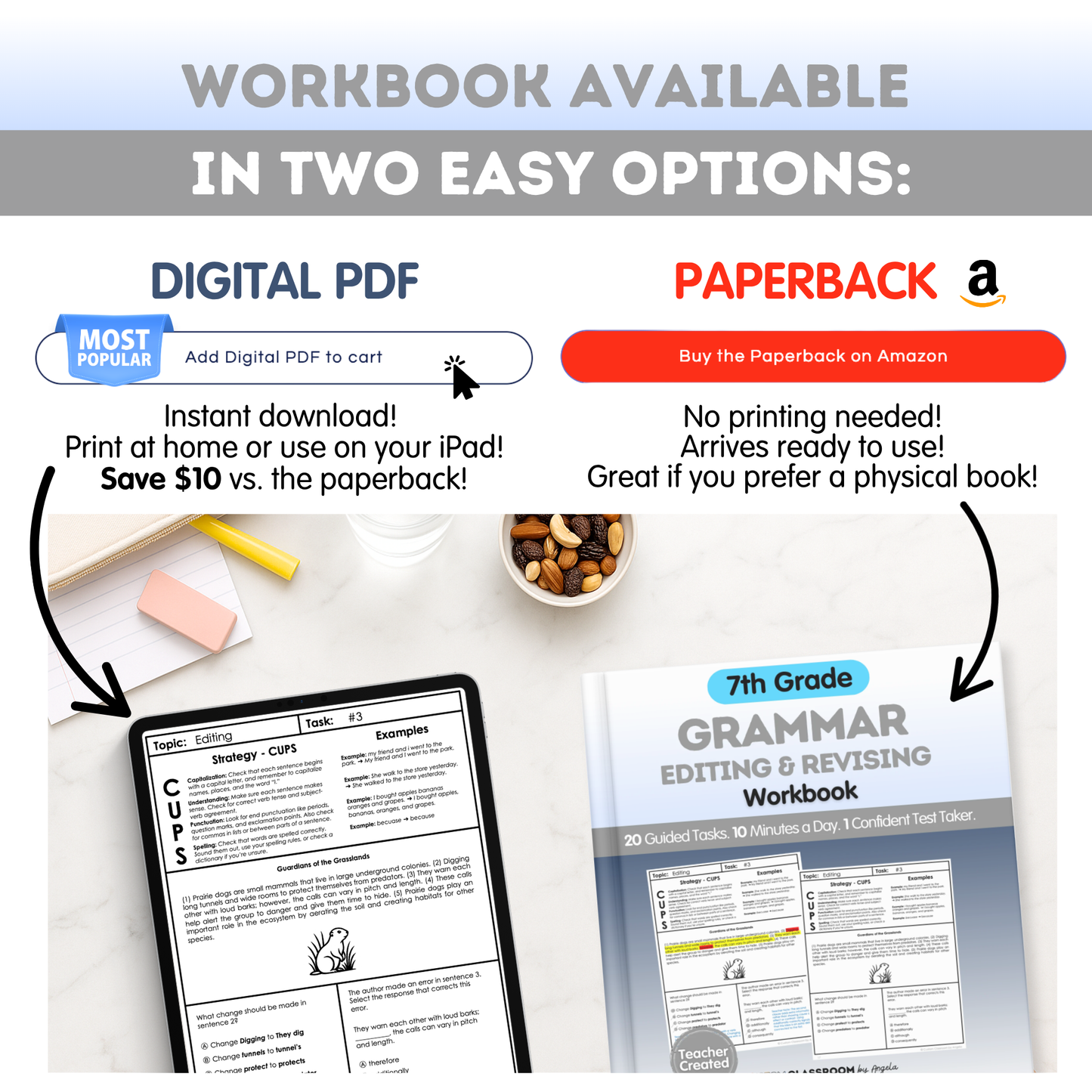 7th Grade Grammar Workbook (Editing & Revising)