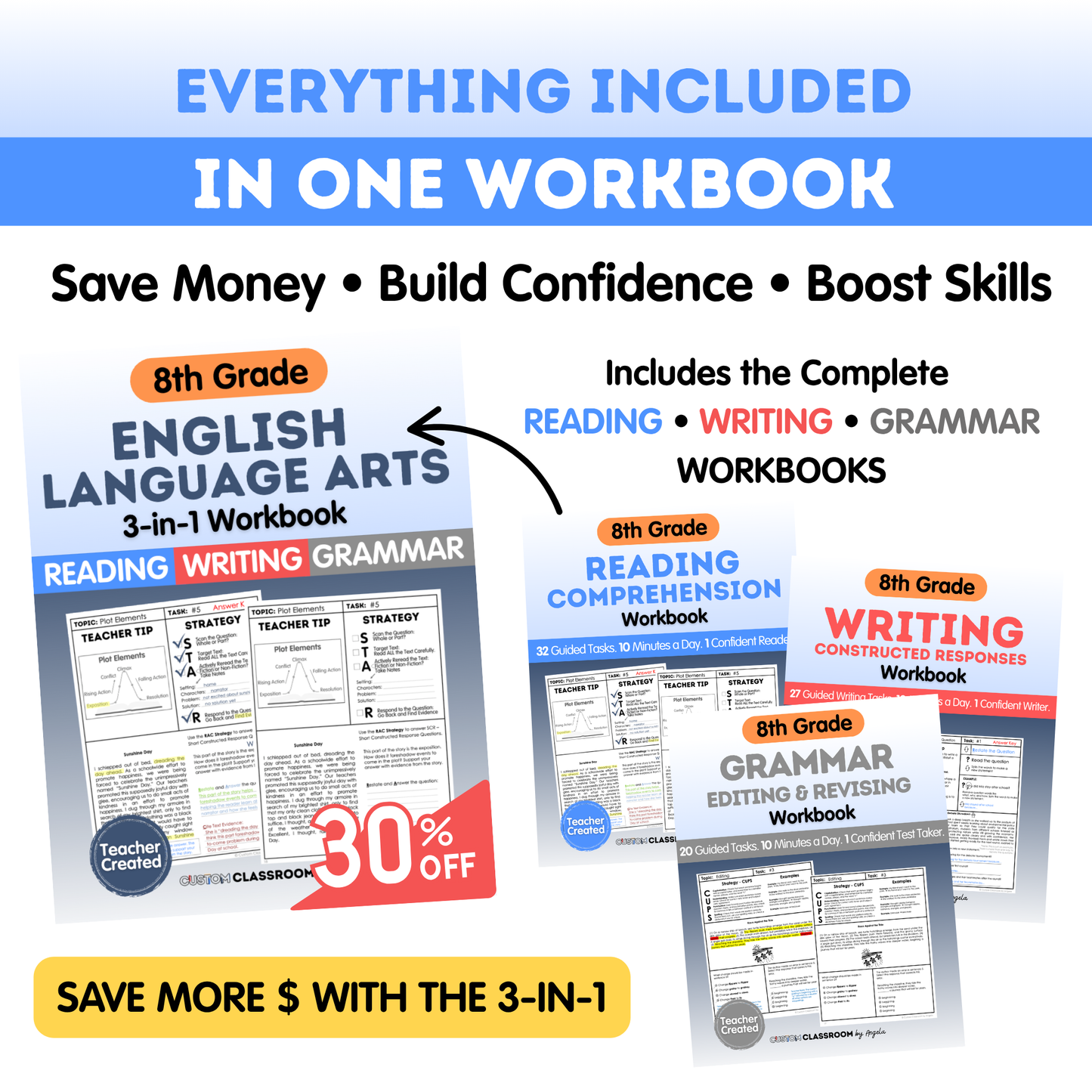8th Grade Reading Comprehension Workbook