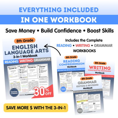 8th Grade Reading Comprehension Workbook