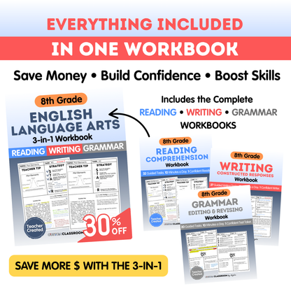 8th Grade Writing Workbook - Digital PDF
